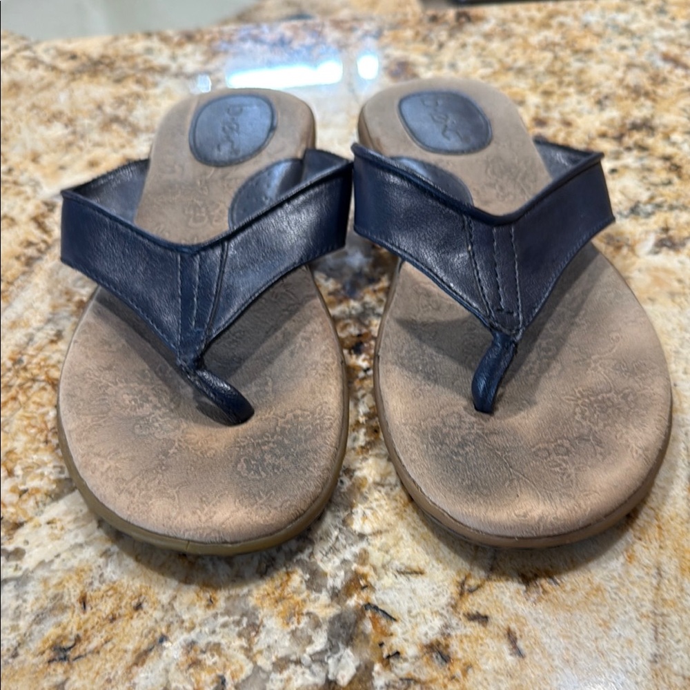 boc Blue and Brown Sandals with Contoured Footbed